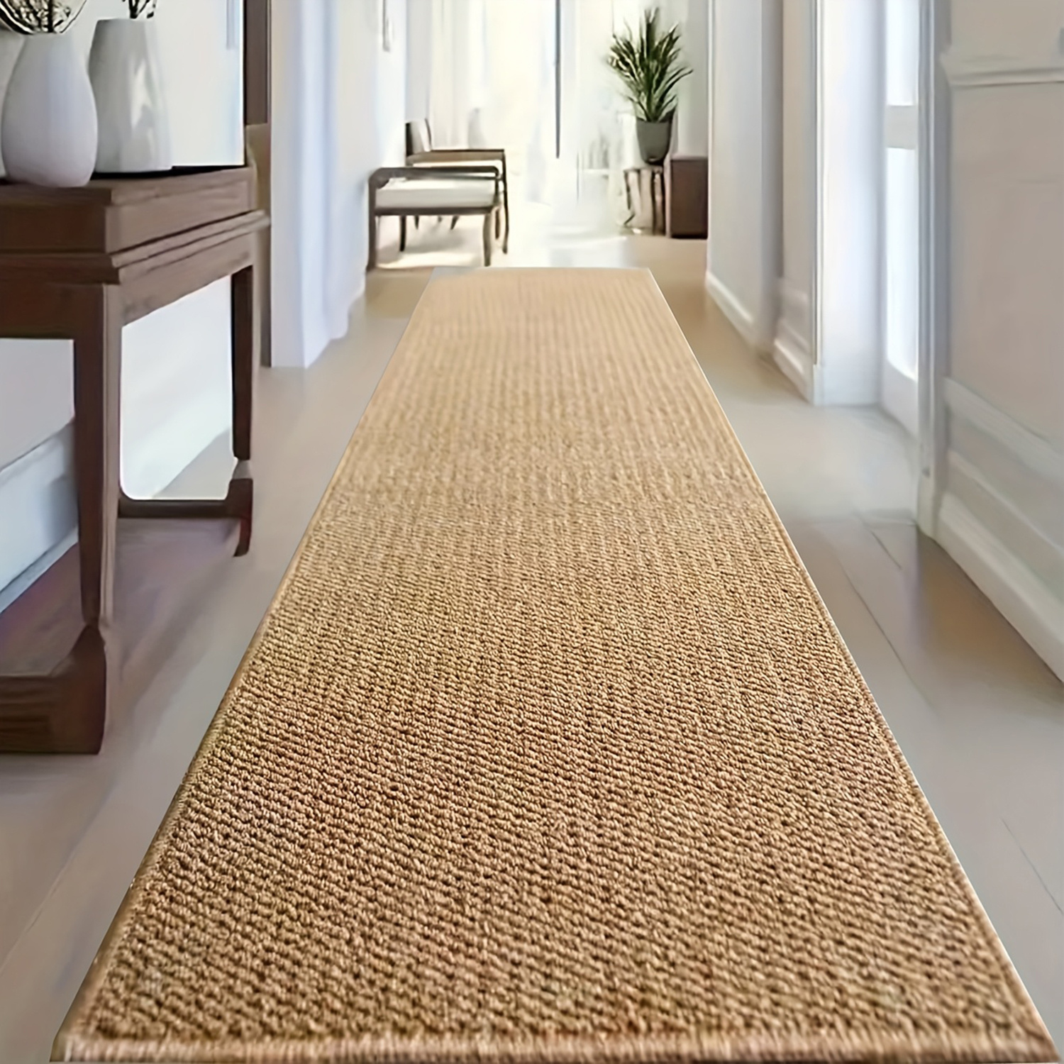 1pc, Pineapple Ring Woven Rug, Solid Color Long Strip Rug, Pineapple Ring Sisal-like Long Strip Rug, Nordic Style Washable Sisal Doormat, RV Indoor Mat, Tent Mat, Hallway Floor Mat, Camping Mat, Suitable for Outdoor Camping, Hiking, Road Trips - Image 7