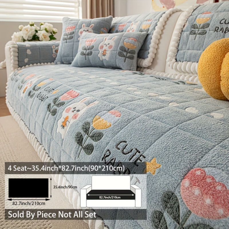 Bohemian Velvet Sofa Cover - Thick, Non-Slip Plush Protector with Floral & Geometric Patterns, Perfect for Living Room, Bedroom or Office Decor, 1pc - Image 18