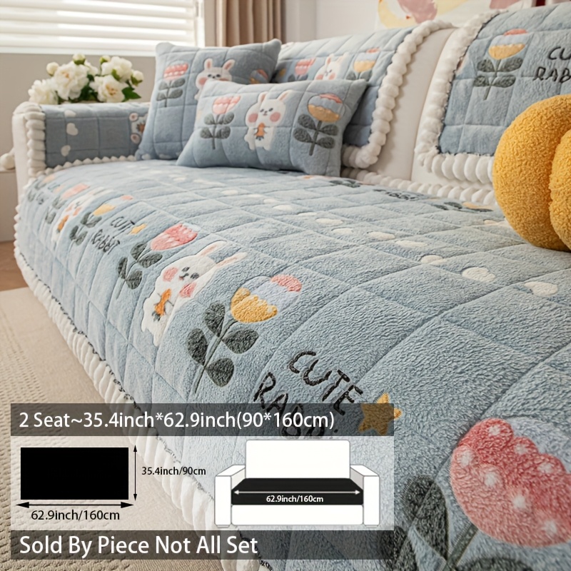 Bohemian Velvet Sofa Cover - Thick, Non-Slip Plush Protector with Floral & Geometric Patterns, Perfect for Living Room, Bedroom or Office Decor, 1pc - Image 16