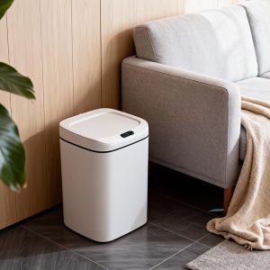 1pc Smart Automatic Trash Can with Touchless Lid, Odor-Proof & Pet-Resistant Modern Minimalist Garbage Bin Suitable for Home, Kitchen, Office, Bathroom, Outdoor - Automatic Openu002FClose, Multi-Capacity Options (Plastic)