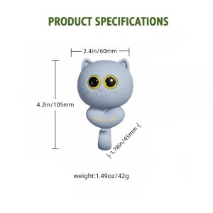 Cat Shaped Adhesive Hook, No Drilling Wall Hanger for Keys Coat Backpack, Self-Adhesive Stick On Hook for Kitchen Bathroom