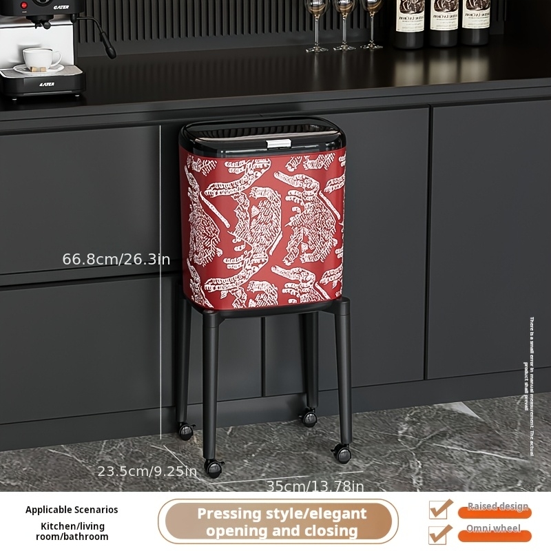 6.87gal Touch-Top Trash Can with Removable Lid, Contactless Waste Bin Suitable for Kitchen Bathroom Bedroom, High-Leg Pedal-Free Bin for Living Room Office, Odor-Resistant Large Capacity Covered Bucket, Easy Press-To-Open Keeps Hands Clean - Image 7