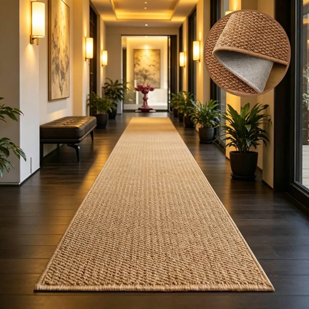 1pc, Pineapple Ring Woven Rug, Solid Color Long Strip Rug, Pineapple Ring Sisal-like Long Strip Rug, Nordic Style Washable Sisal Doormat, RV Indoor Mat, Tent Mat, Hallway Floor Mat, Camping Mat, Suitable for Outdoor Camping, Hiking, Road Trips - Image 3