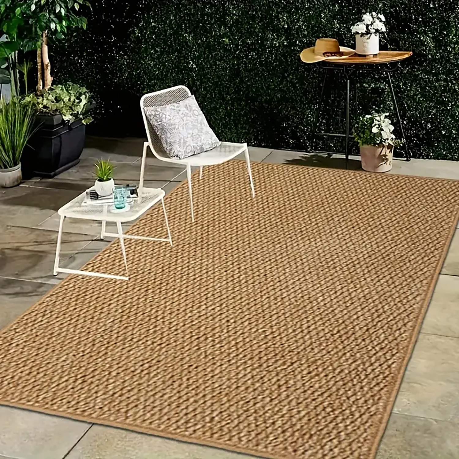 1pc, Pineapple Rope Imitation Jute Outdoor Square Mat, Pineapple Rope Woven Mat, RV Interior Mat, Tent Mat, Door Mat, Camping Mat, Suitable for Outdoor Camping, Hiking, Road Trip, Balcony Courtyard, Garden Backyard Lawn Pool, All Seasons Use - Image 2