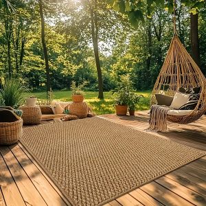 1pc, Pineapple Rope Imitation Jute Outdoor Square Mat, Pineapple Rope Woven Mat, RV Interior Mat, Tent Mat, Door Mat, Camping Mat, Suitable for Outdoor Camping, Hiking, Road Trip, Balcony Courtyard, Garden Backyard Lawn Pool, All Seasons Use
