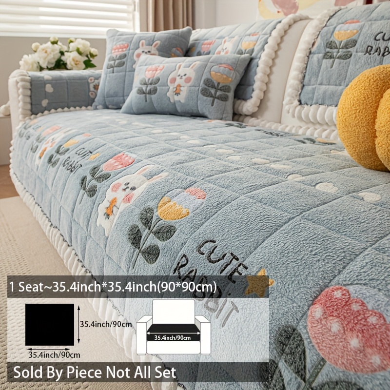 Bohemian Velvet Sofa Cover - Thick, Non-Slip Plush Protector with Floral & Geometric Patterns, Perfect for Living Room, Bedroom or Office Decor, 1pc - Image 15