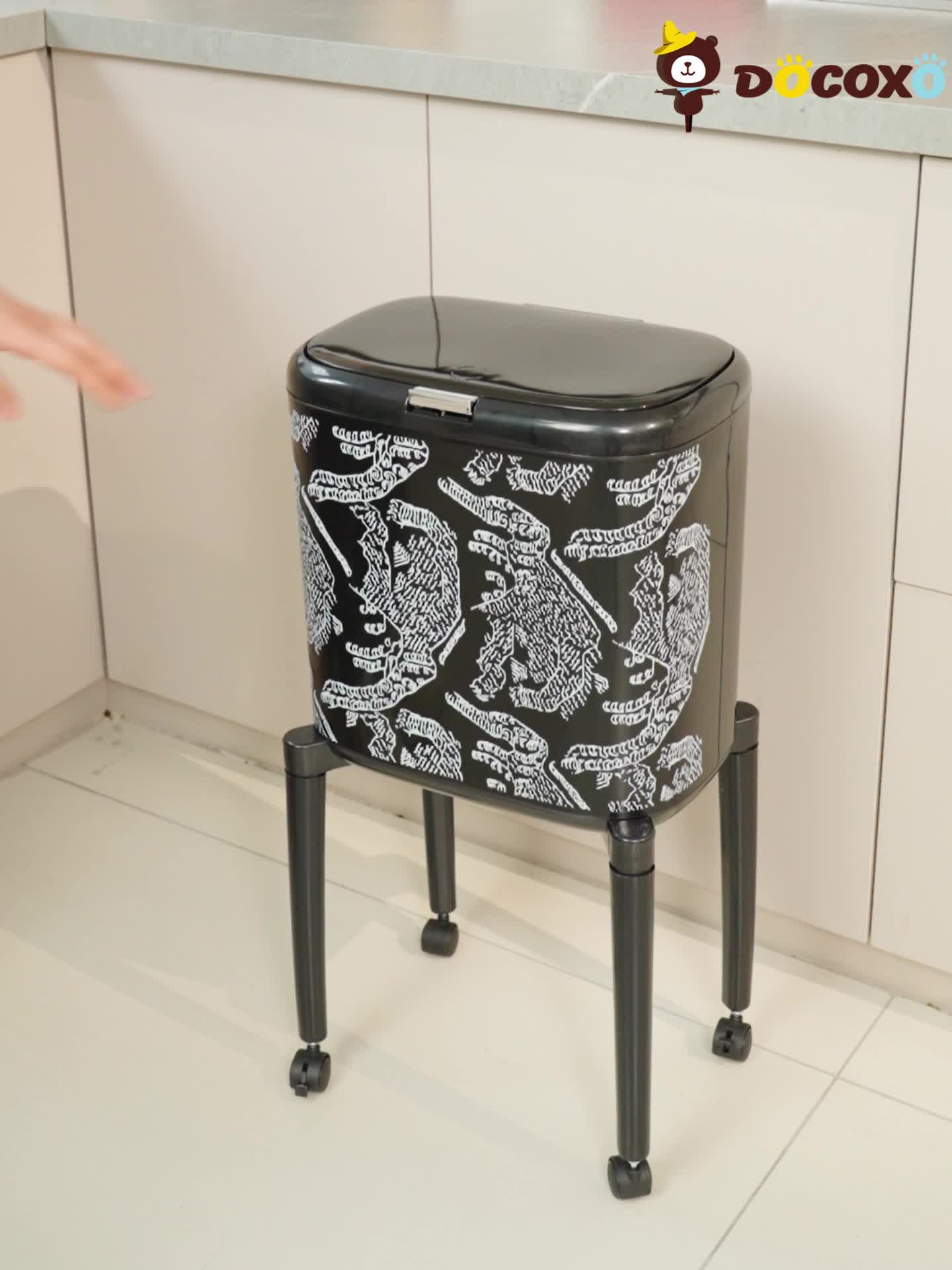 6.87gal Touch-Top Trash Can with Removable Lid, Contactless Waste Bin Suitable for Kitchen Bathroom Bedroom, High-Leg Pedal-Free Bin for Living Room Office, Odor-Resistant Large Capacity Covered Bucket, Easy Press-To-Open Keeps Hands Clean - Image 8