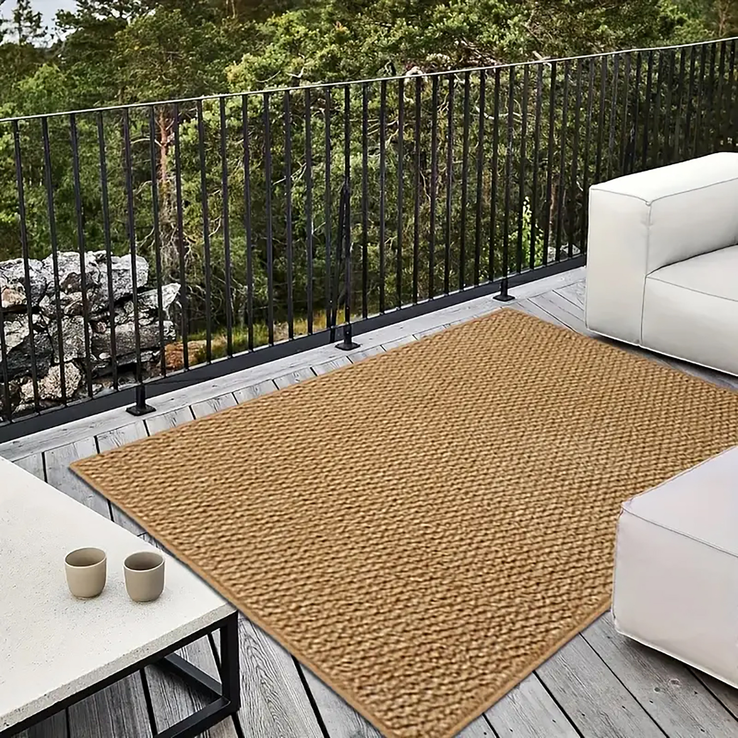 1pc, Pineapple Rope Imitation Jute Outdoor Square Mat, Pineapple Rope Woven Mat, RV Interior Mat, Tent Mat, Door Mat, Camping Mat, Suitable for Outdoor Camping, Hiking, Road Trip, Balcony Courtyard, Garden Backyard Lawn Pool, All Seasons Use - Image 11