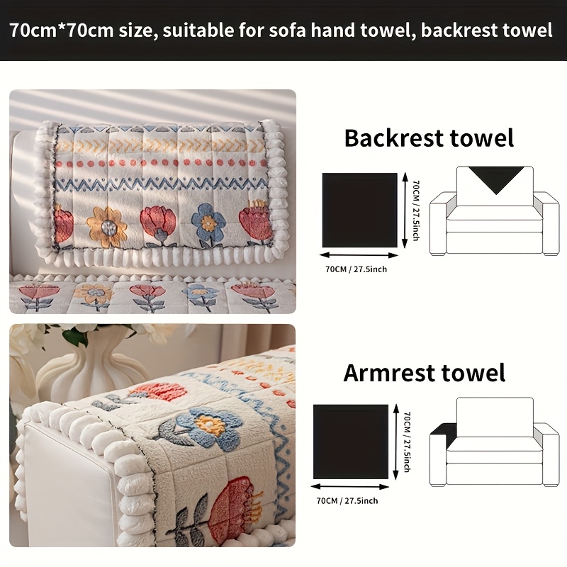 Bohemian Velvet Sofa Cover - Thick, Non-Slip Plush Protector with Floral & Geometric Patterns, Perfect for Living Room, Bedroom or Office Decor, 1pc - Image 13
