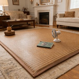 Rattan & Bamboo Cooling Floor Mat - Thick Breathable Bed Rug Suitable for Hot Sleepers, Pet-Friendly Bedspread, Woven Suitable for Hot Bedrooms, Retro Bedside Decor, Dry Only for &