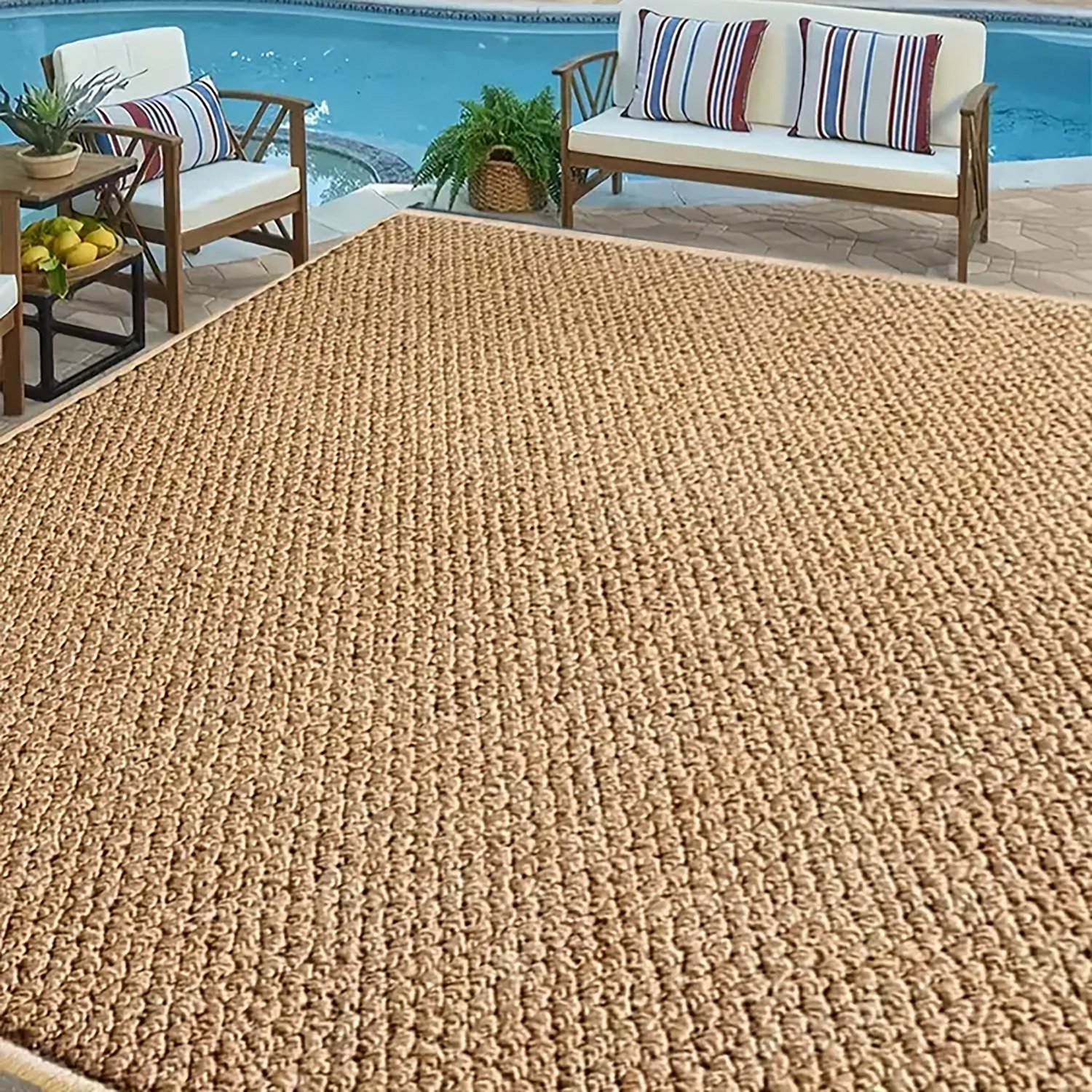 1pc, Pineapple Rope Imitation Jute Outdoor Square Mat, Pineapple Rope Woven Mat, RV Interior Mat, Tent Mat, Door Mat, Camping Mat, Suitable for Outdoor Camping, Hiking, Road Trip, Balcony Courtyard, Garden Backyard Lawn Pool, All Seasons Use - Image 10